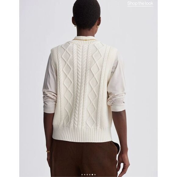 $110 Varley Joilette Roll Neck Vest in Egret size medium - Picture 3 of 8